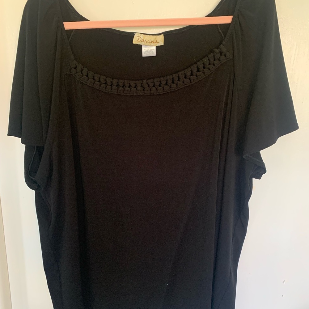 Black Plus size 4X on the shoulder or off Women's Top